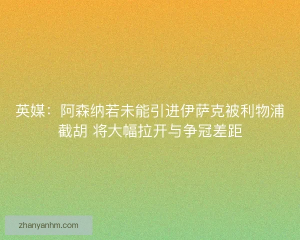 英媒：阿森纳若未能引进伊萨克被利物浦截胡 将大幅拉开与争冠差距